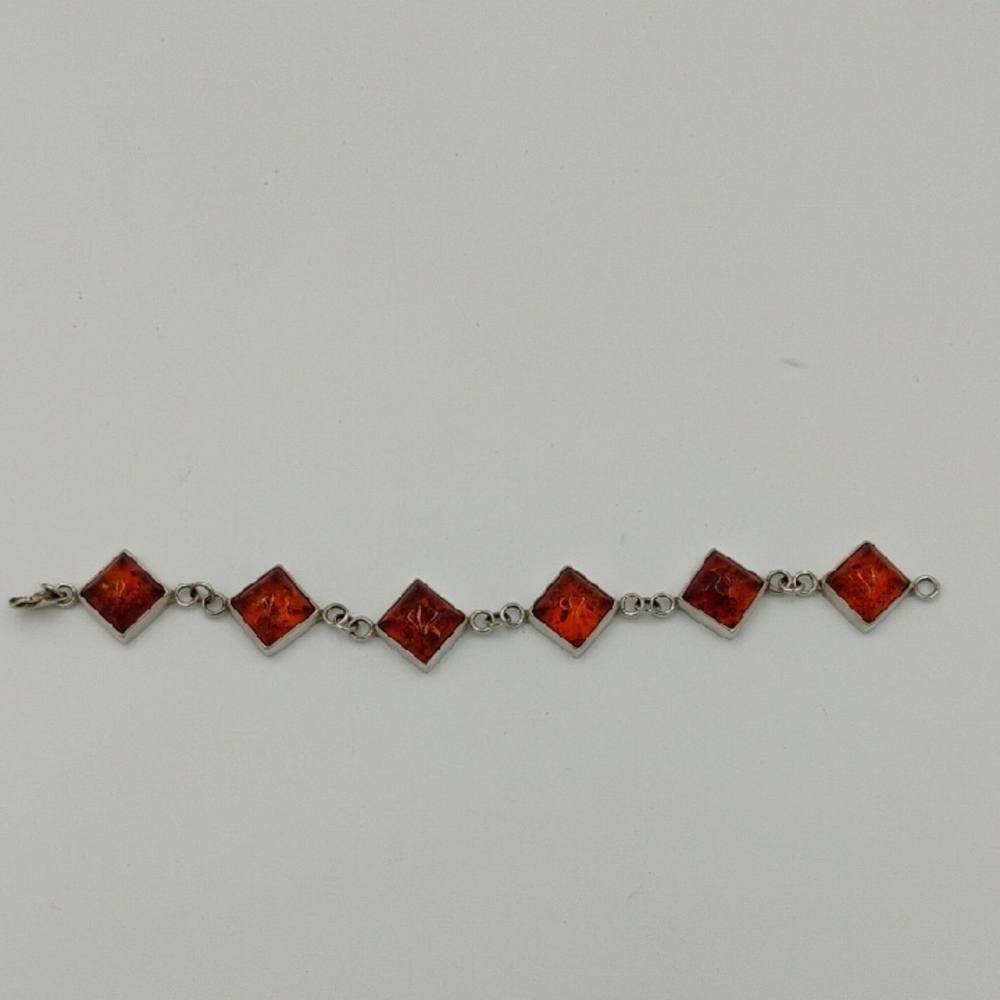 Sterling Silver Amber Bracelet